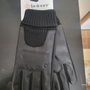 Isotoner Men's Black Gloves